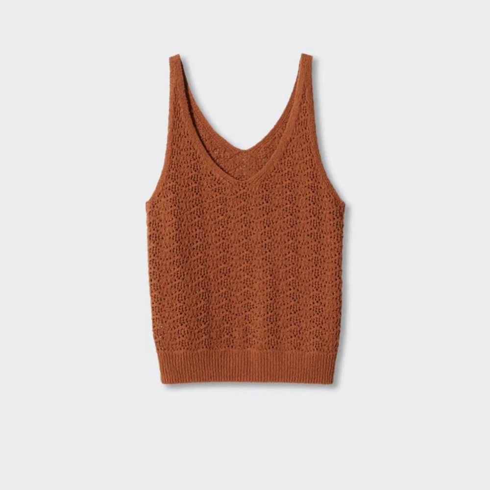 Mango Women's Knit Tank Top - Rust